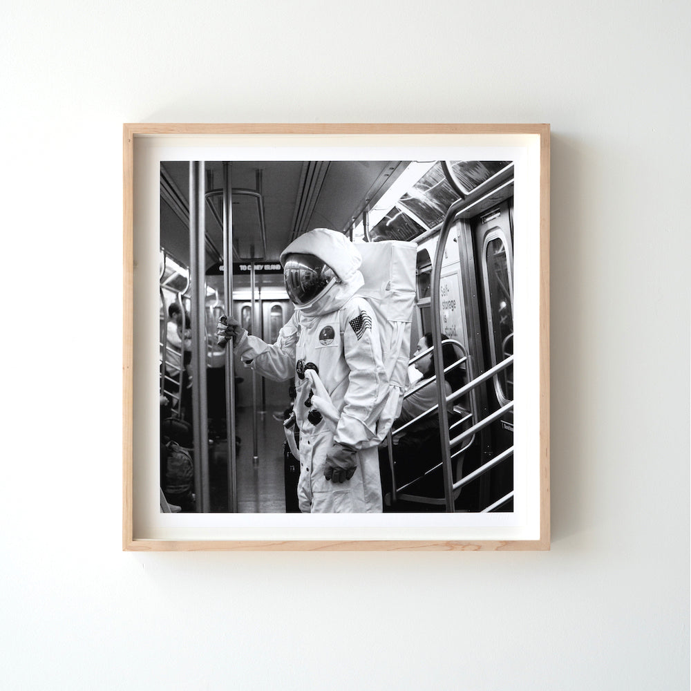 Andy blankのポスターフレーム付き 黒 宇宙飛行士 PIZZA Andy blankの